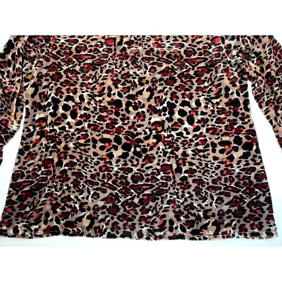 Johnny Was Sz L Animal Print Button Up A-Line Tunic Cardigan Velvet Lagenlook - Picture 9 of 11